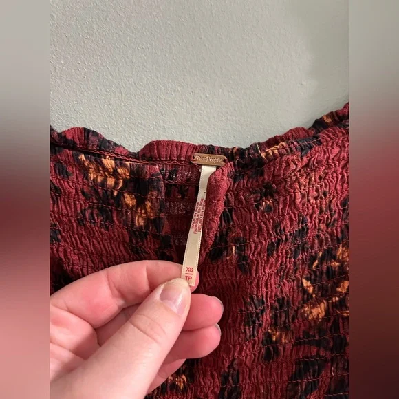 Free People Women's Jaymes Midi Dress floral full sleeve puff - Picture 4 of 8